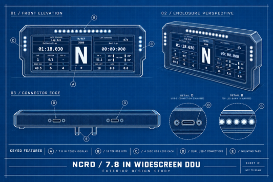 Meet the NCRD 7.8″ Widescreen DDU: A Dedicated Dashboard for Your Sim Racing Rig