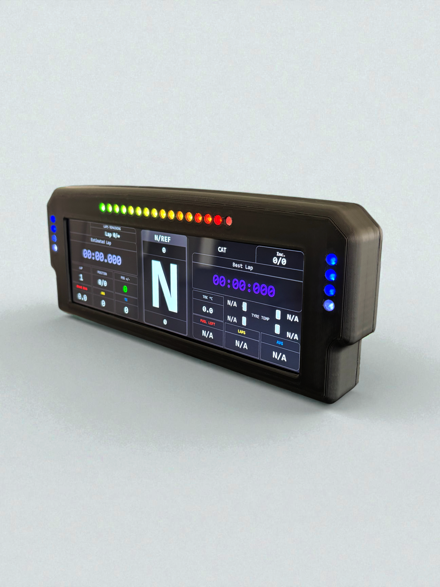 Digital display device on a white background vocore touchscreen for sim racing